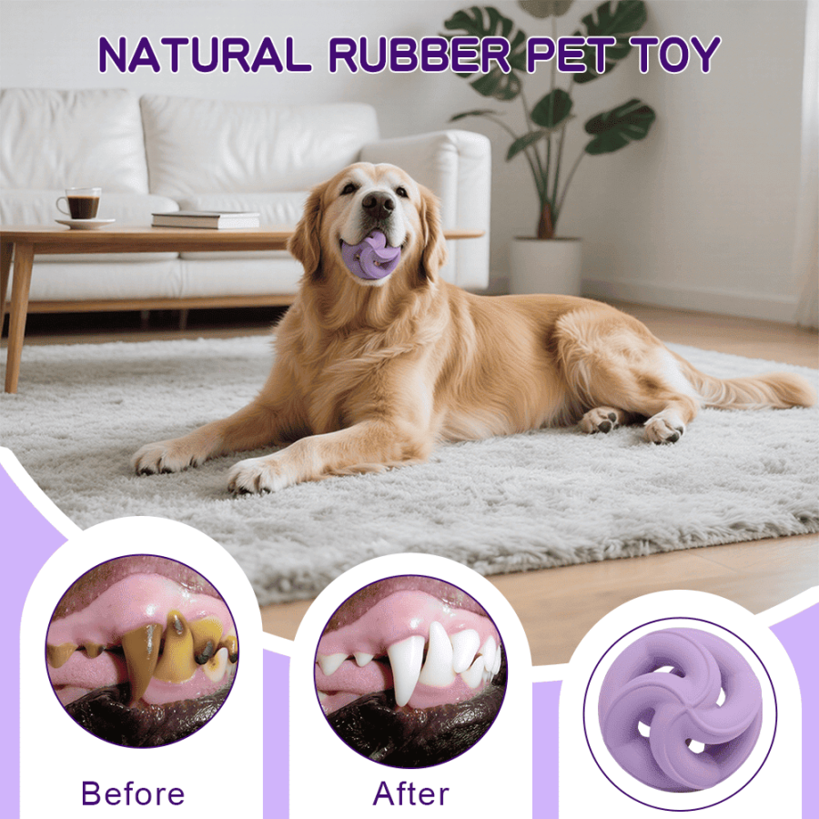 Pet natural rubber ball chewing toy