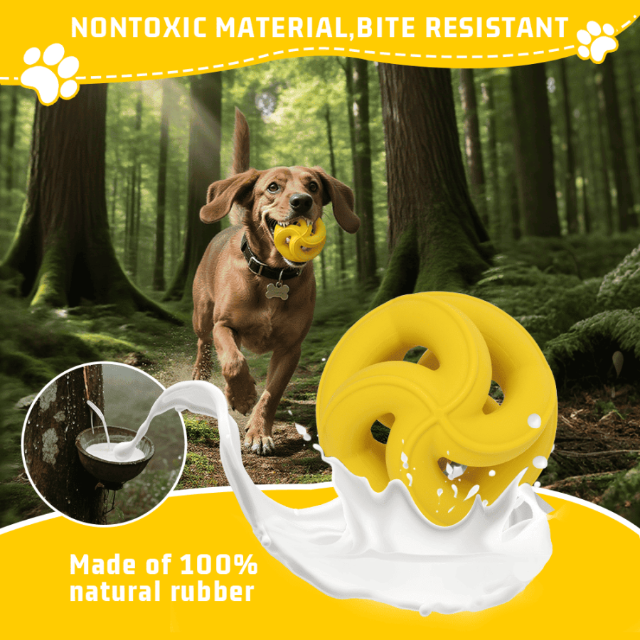 Pet natural rubber ball chewing toy