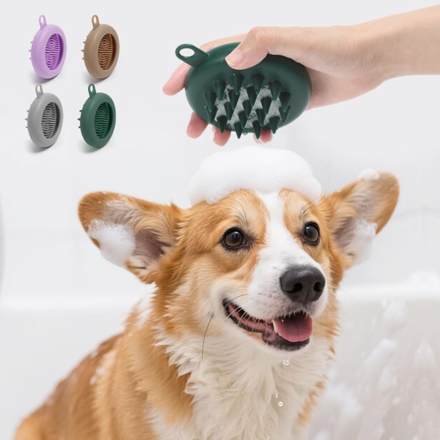 Double-sided pet bath brush (Morandi color)
