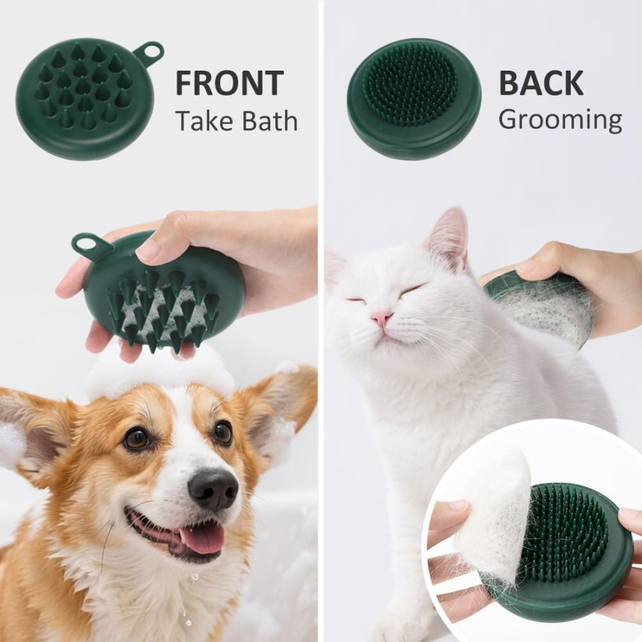 Double-sided pet bath brush (Morandi color)