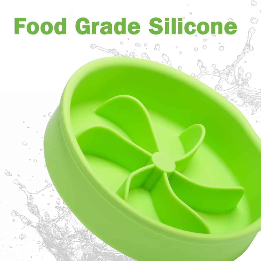 Flower Design Slow Feeder Dog Bowl