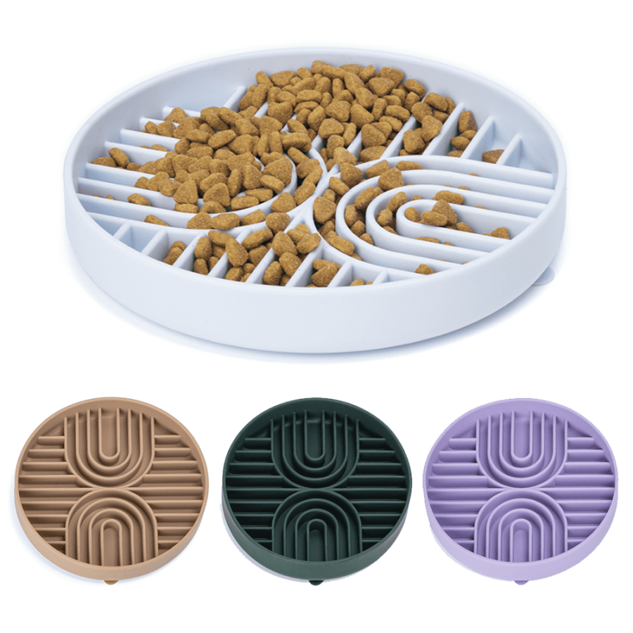 Pastel Maze Slow Feeder Dog Plate