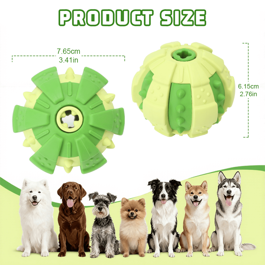 Green Dog Chew Ball Rubber Toy