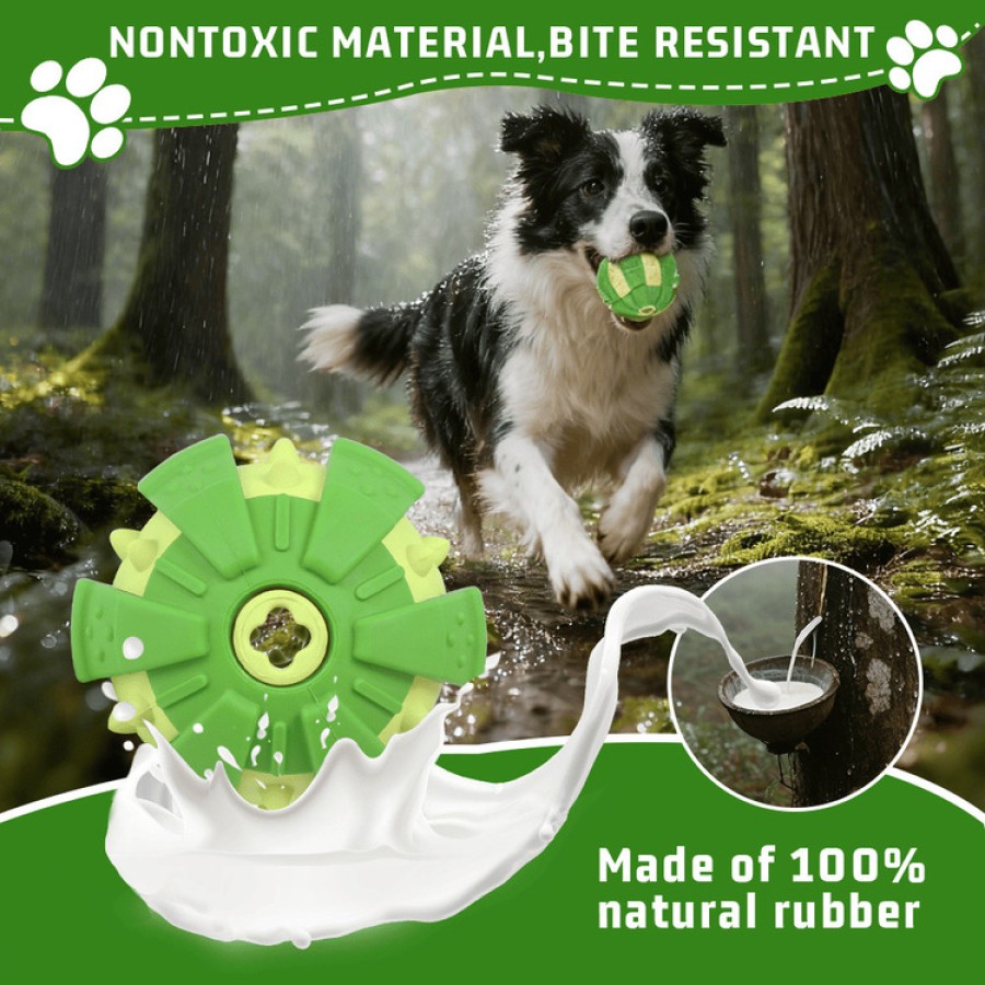 Green Dog Chew Ball Rubber Toy