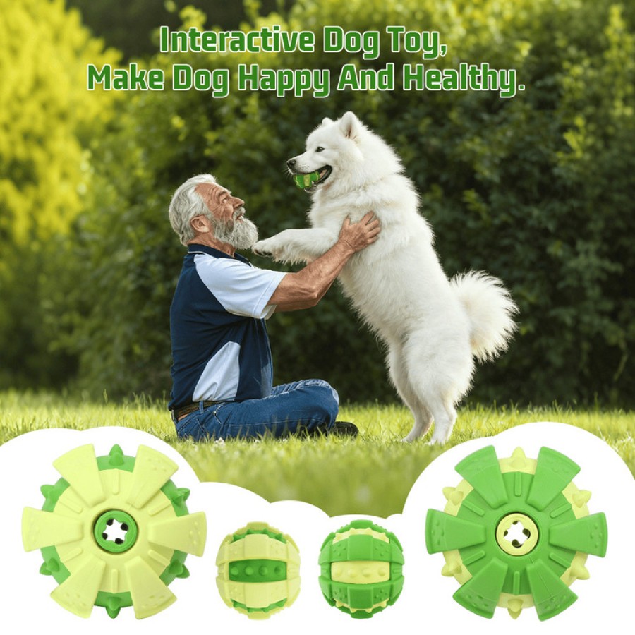 Green Dog Chew Ball Rubber Toy