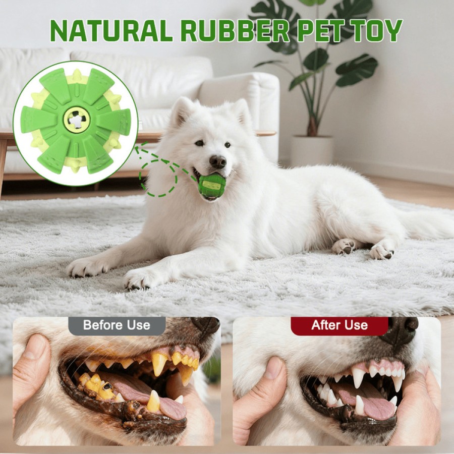 Green Dog Chew Ball Rubber Toy