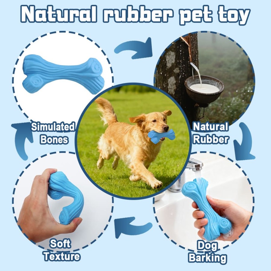 Rubber Bone Dog Chew Toy