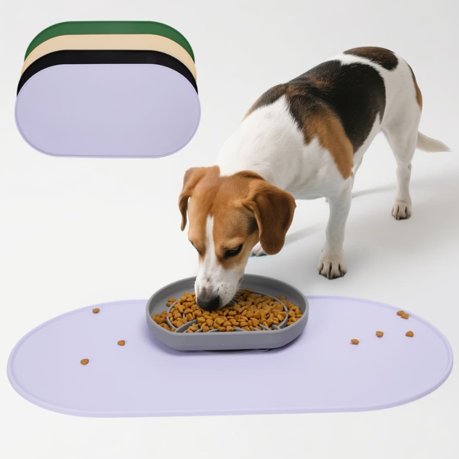 Solid color silicone dog placemat