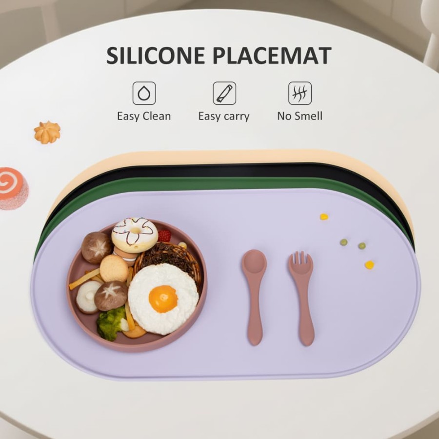 Solid color silicone dog placemat