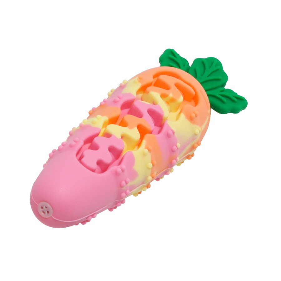 Colorful carrot dog chew toy