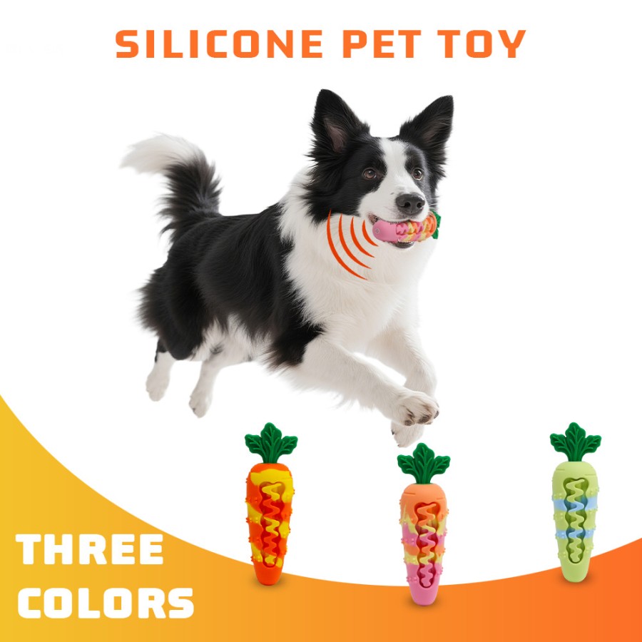 Colorful carrot dog chew toy