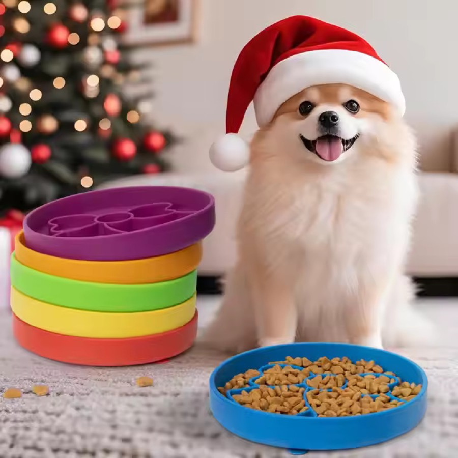 Round Silicone Slow Feeding Dog Plate