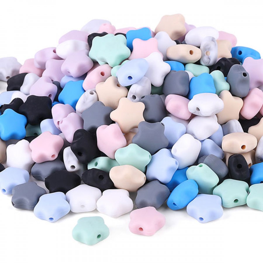 BPA Free Silicone Teething Beads Bulk Star Shape