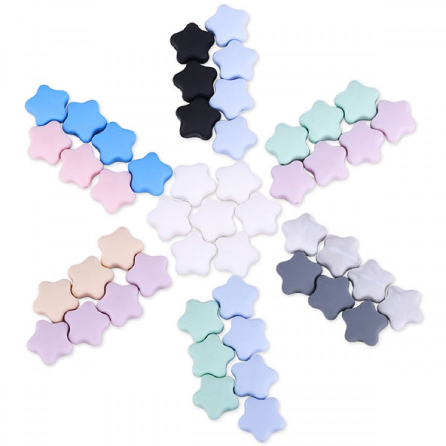 BPA Free Silicone Teething Beads Bulk Star Shape