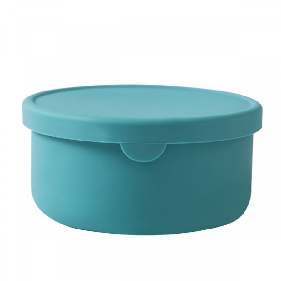 Colorful round silicone lunch box with lid