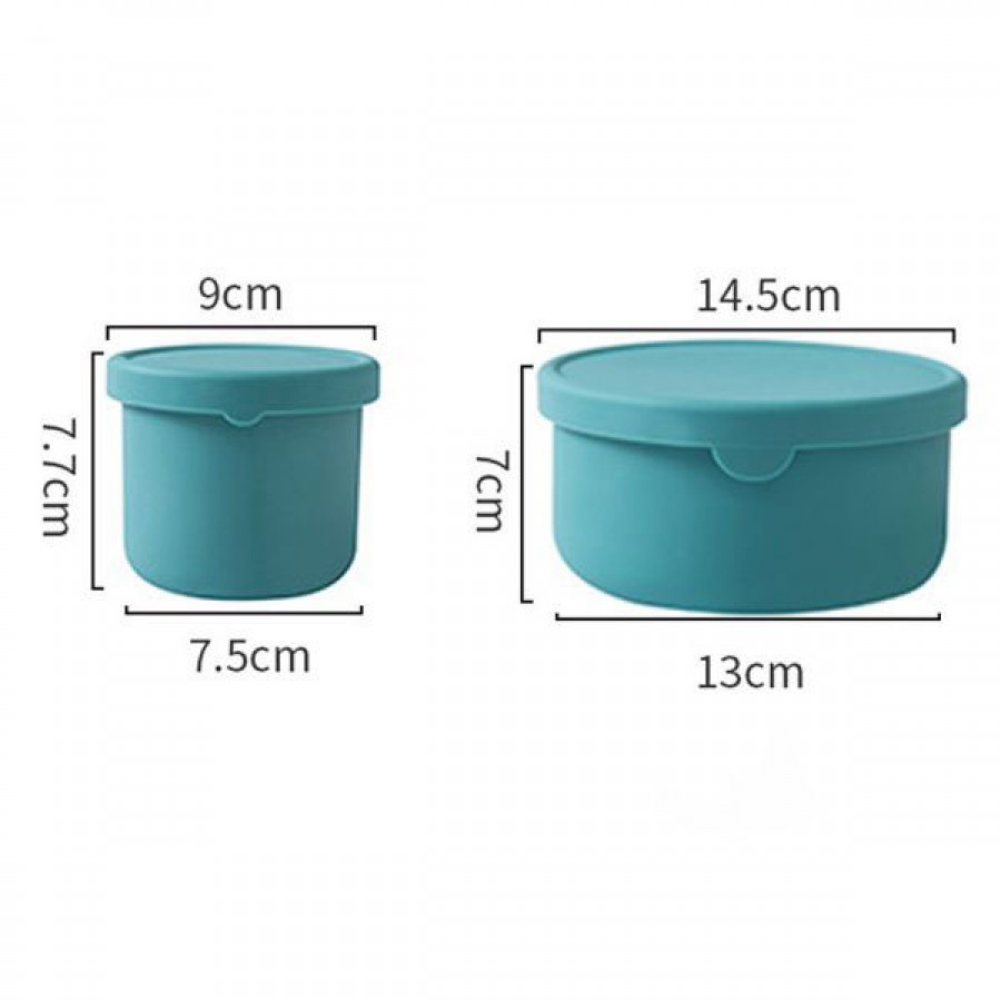 Colorful round silicone lunch box with lid