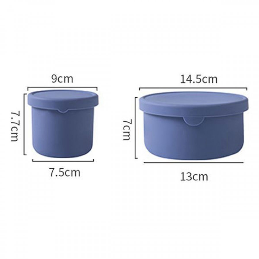 Colorful round silicone lunch box with lid