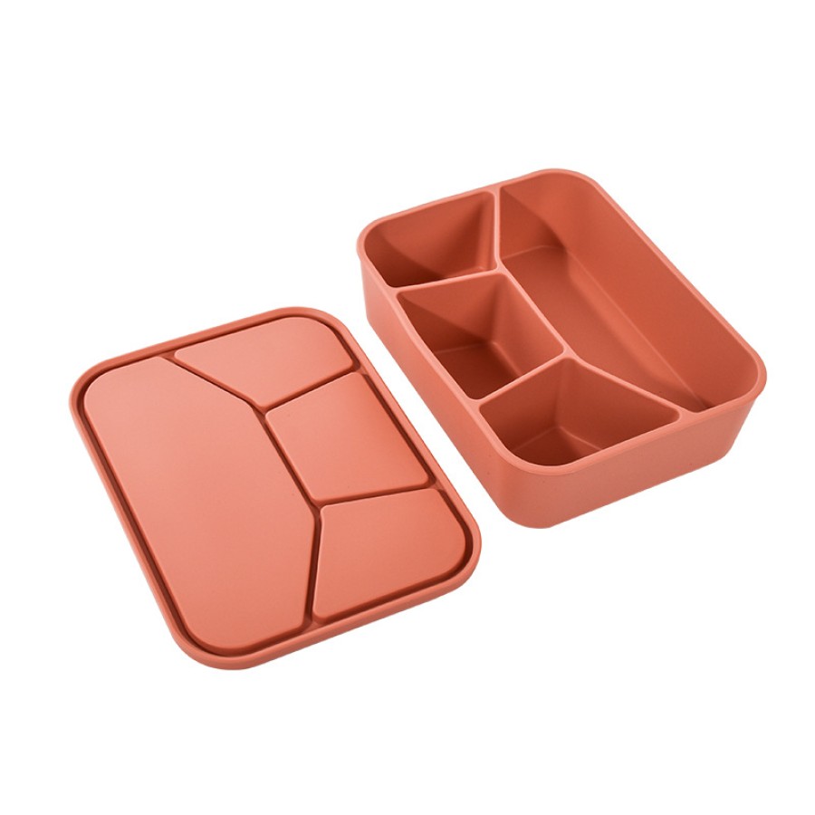 Four-compartment geometric shape lunch box