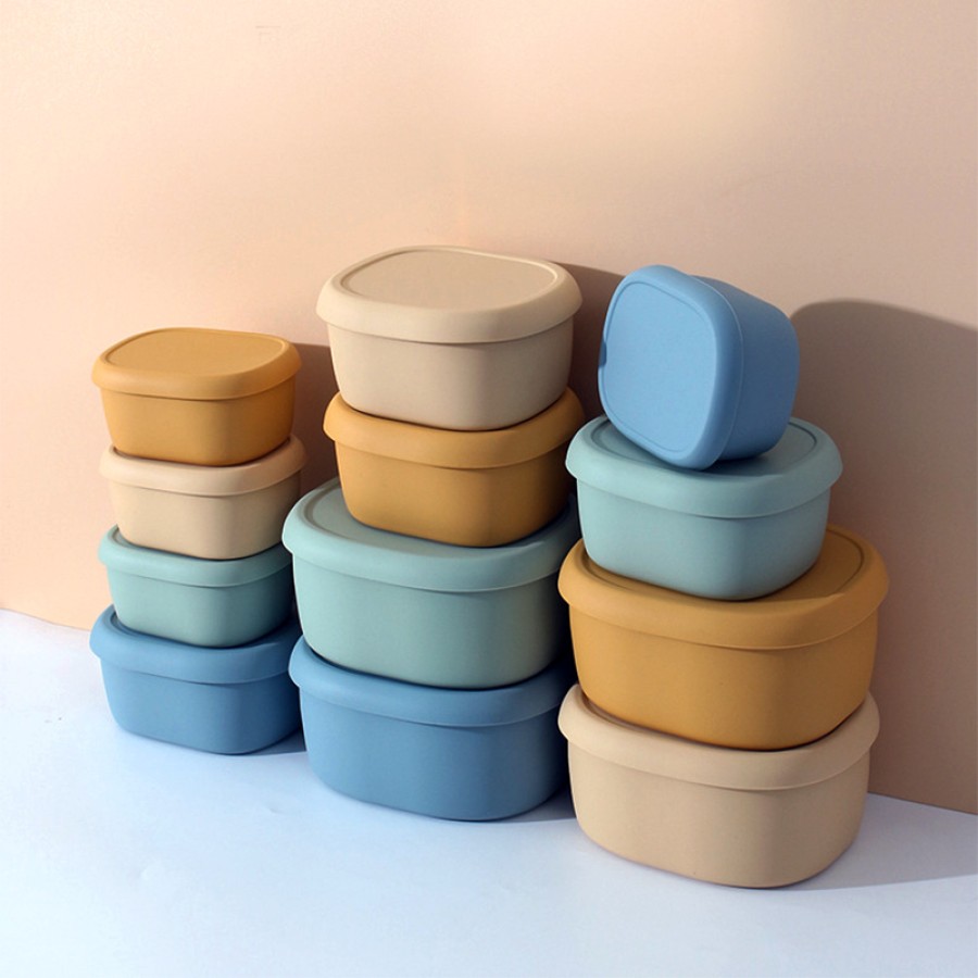 Morandi color round lunch box set