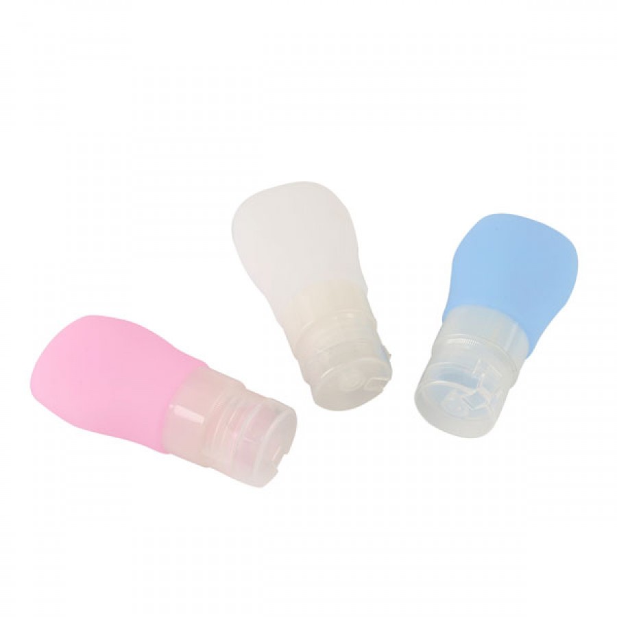 Matte textured silicone travel dispensing bottle