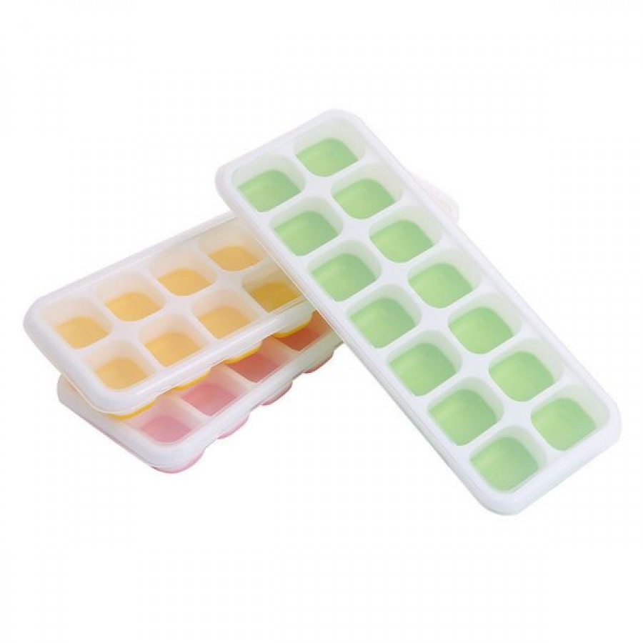 14-grid square ice tray