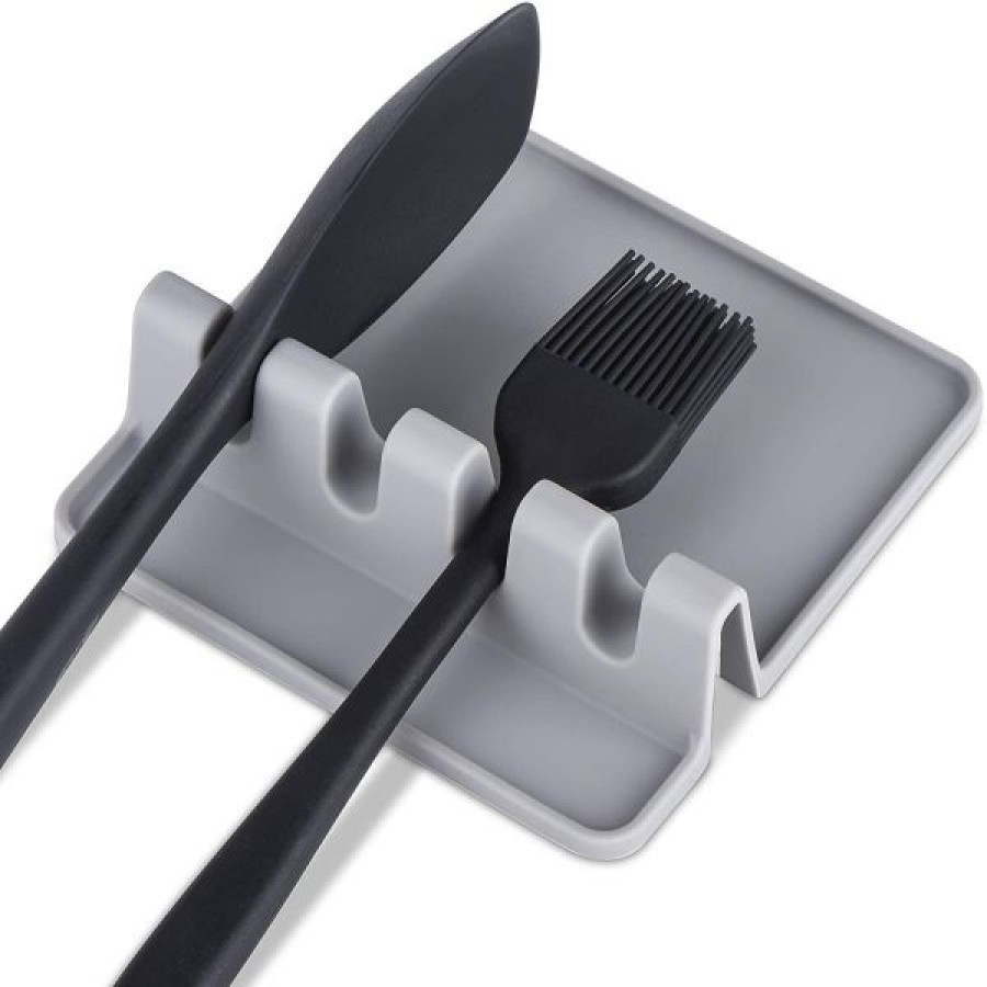 Silicone kitchen utensil rack