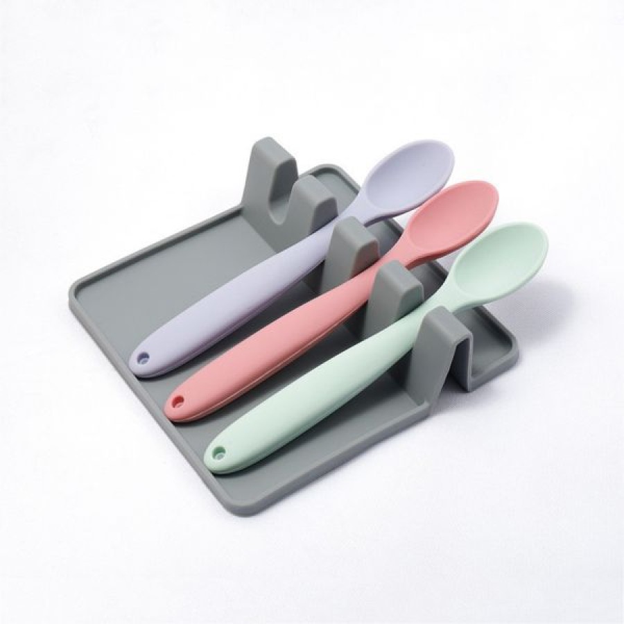 Silicone kitchen utensil rack