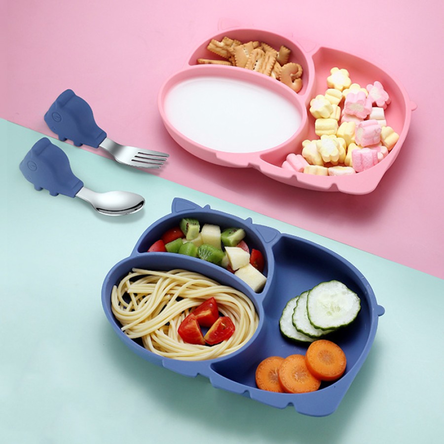 Cow-shaped baby silicone bowl