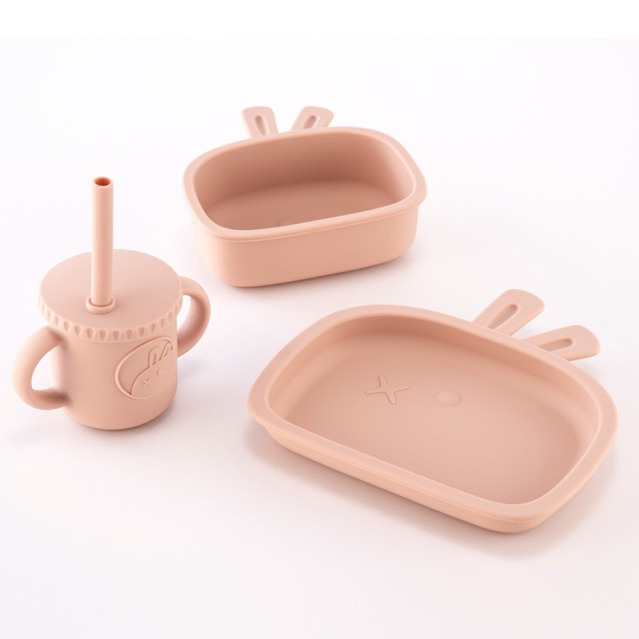 Cute bunny-shaped silicone cutlery set