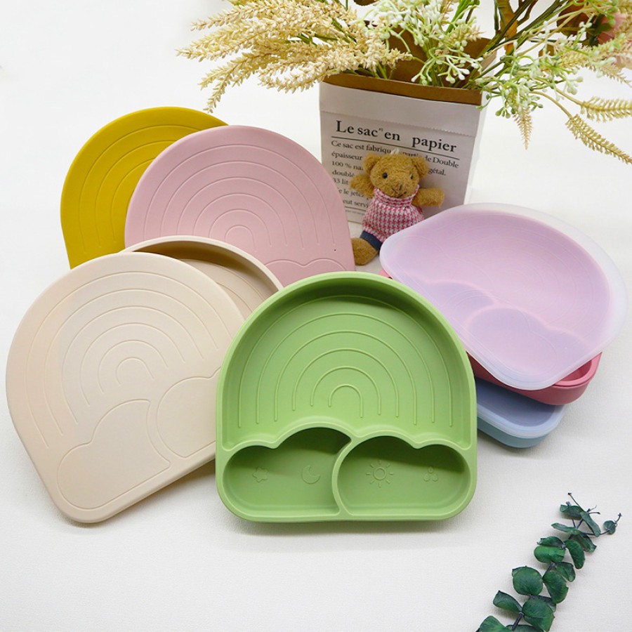 Colourful cloud style silicone dinner plate