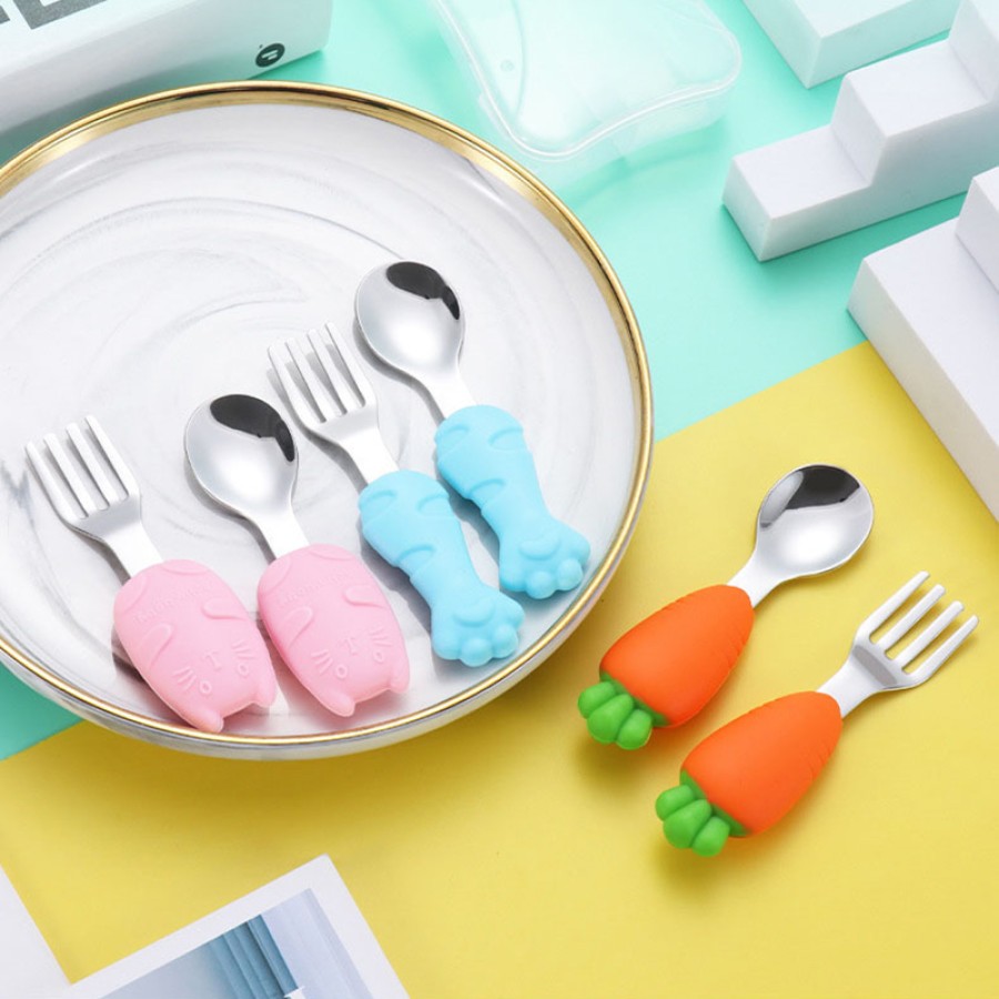 Silicone stainless steel fork and spoon