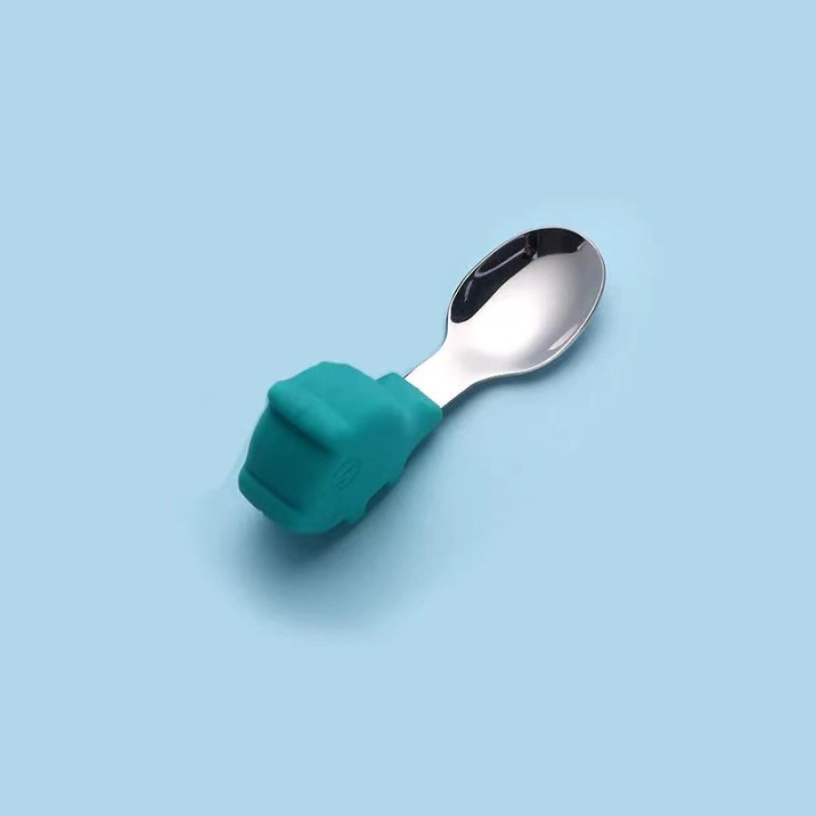 Animal shaped silicone stainless steel fork and spoon
