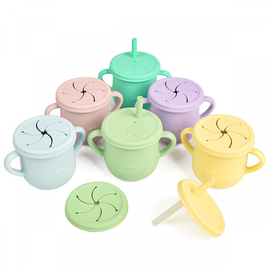 Hot-Selling Silicone Manufacturer Heart Sippy Custom Silicone Cup