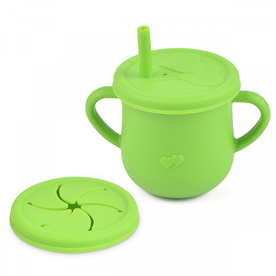 Colorful silicone baby snack cup