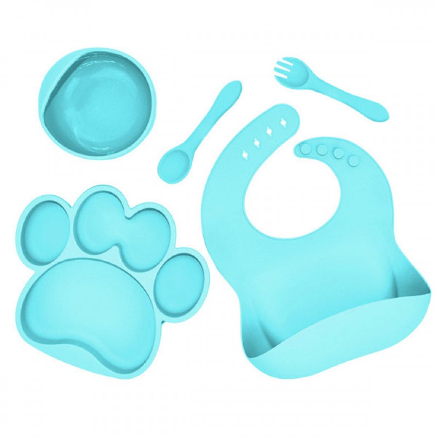 Bear paw silicone dinner plate set 5 pieces