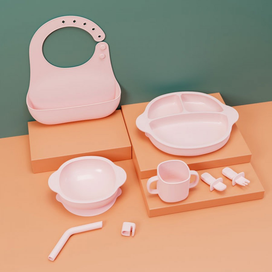 Candy Color Silicone Baby Feeding Set