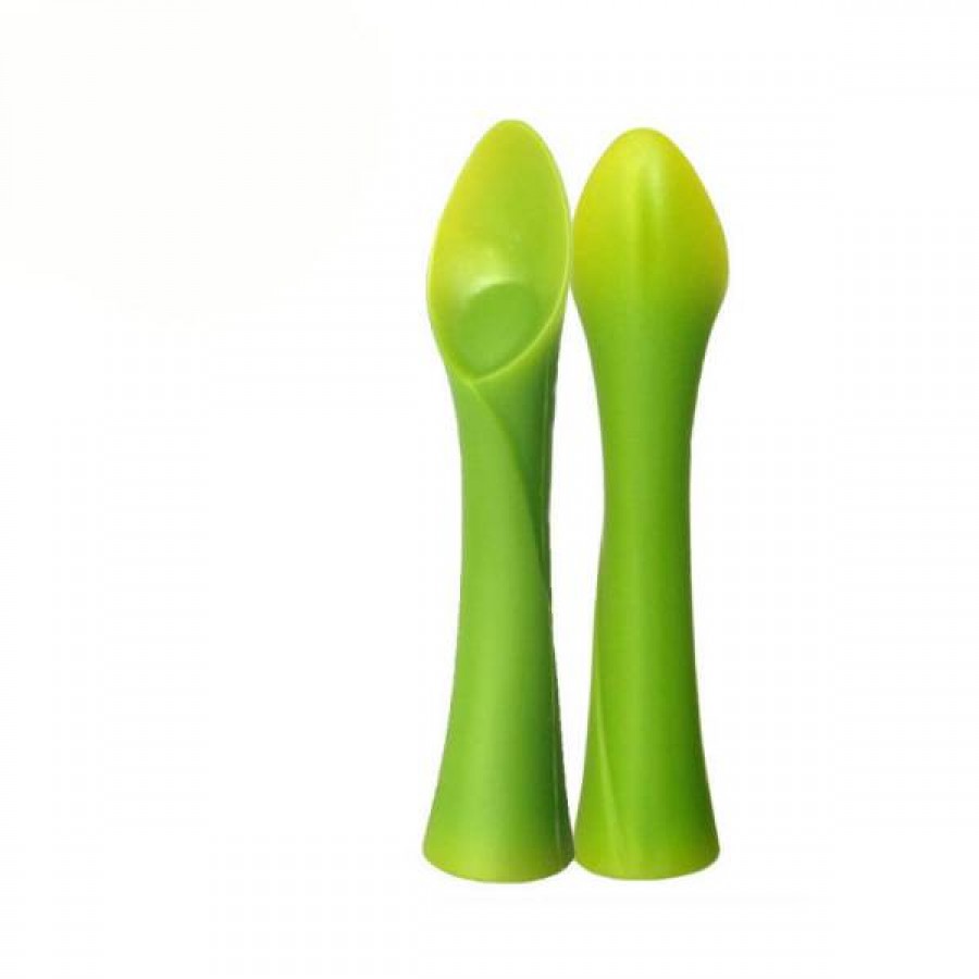 New Style BPA Free Food Grade Silicone Baby Leaf-shaped Training Spoon