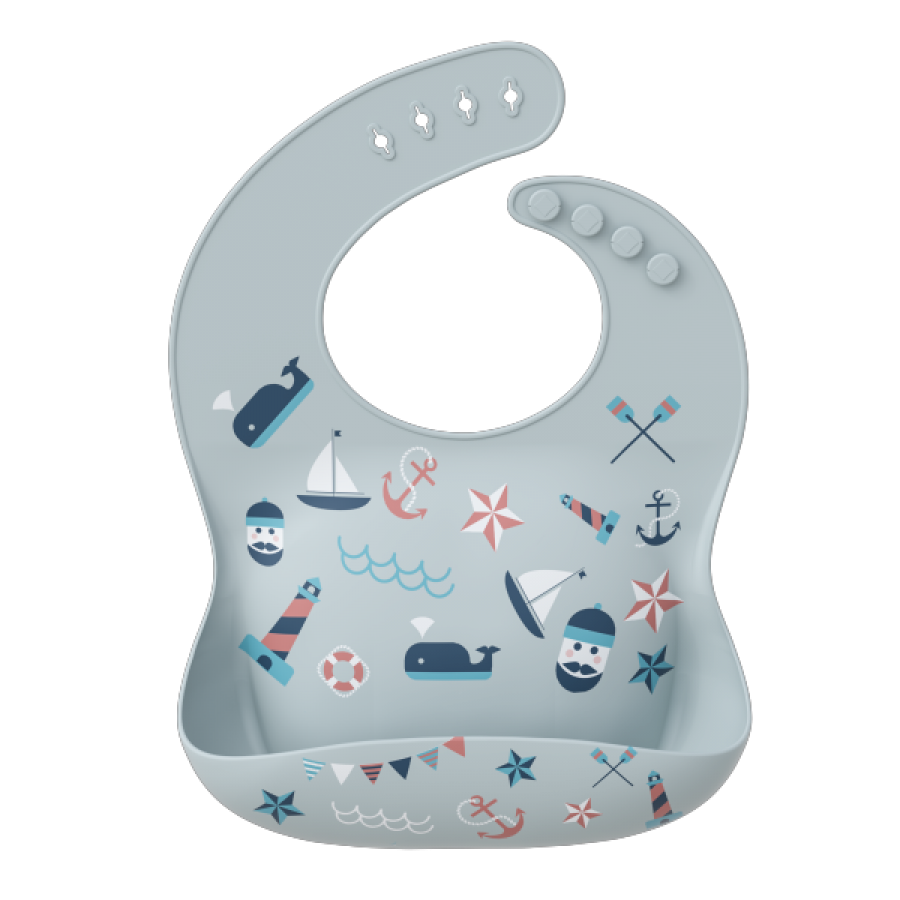 Colorful printed silicone baby bib