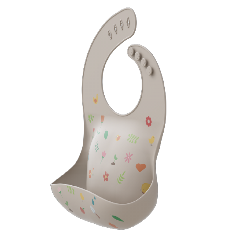 Colorful printed silicone baby bib