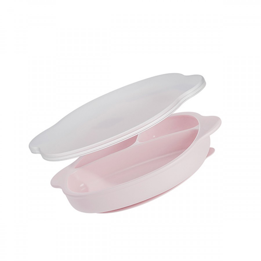 Candy color Silicone Baby Suction Plate with Lid