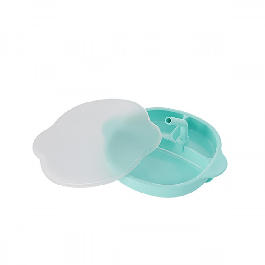 Candy color Silicone Baby Suction Plate with Lid