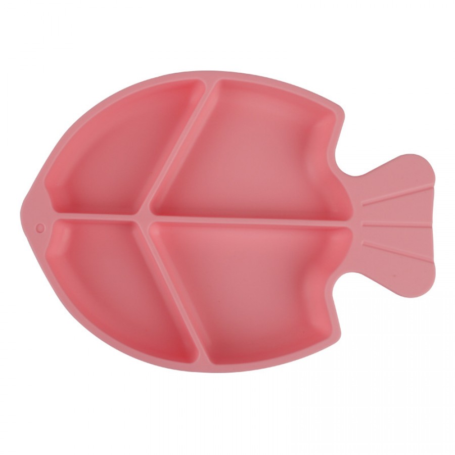 Fish shaped silicone baby plate