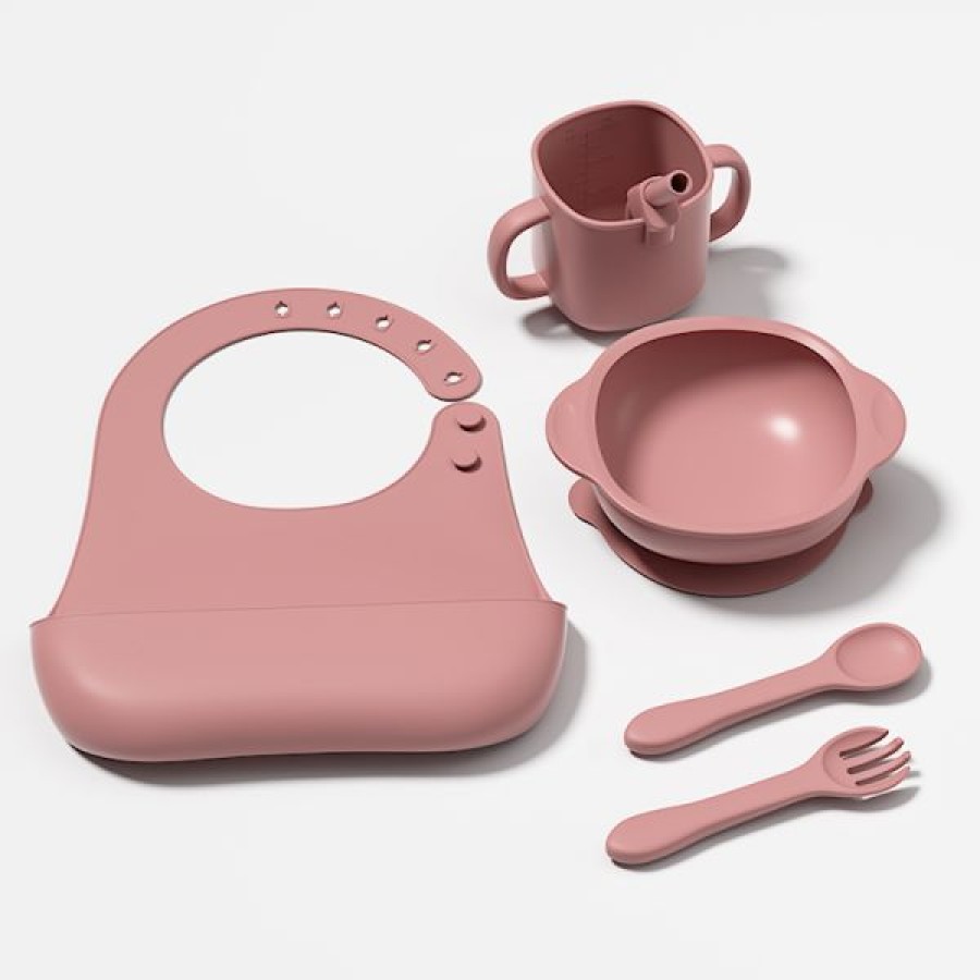 Silicone feeding 5-piece set (fork and spoon)