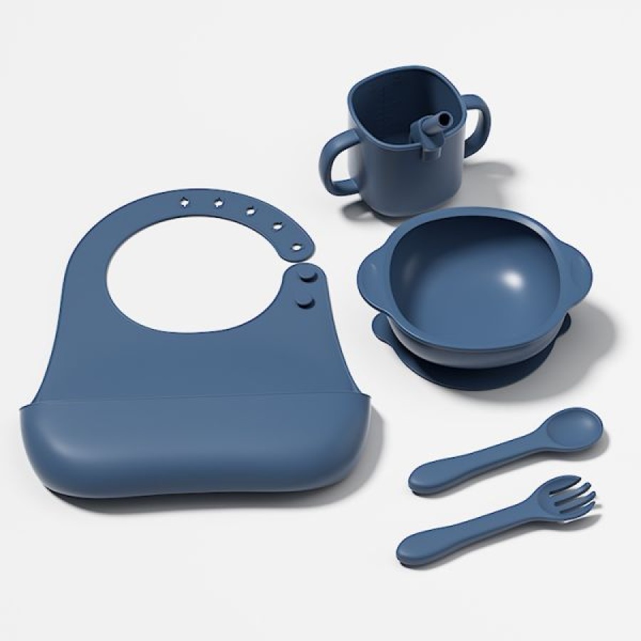 Silicone feeding 5-piece set (fork and spoon)