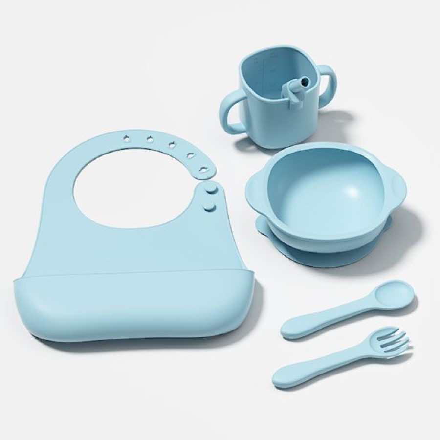 Silicone feeding 5-piece set (fork and spoon)