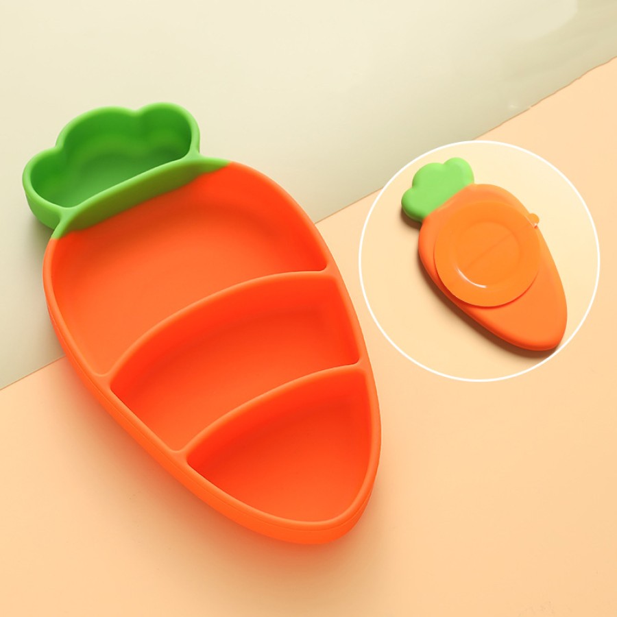 Radish baby silicone multi-compartment dinner plate set