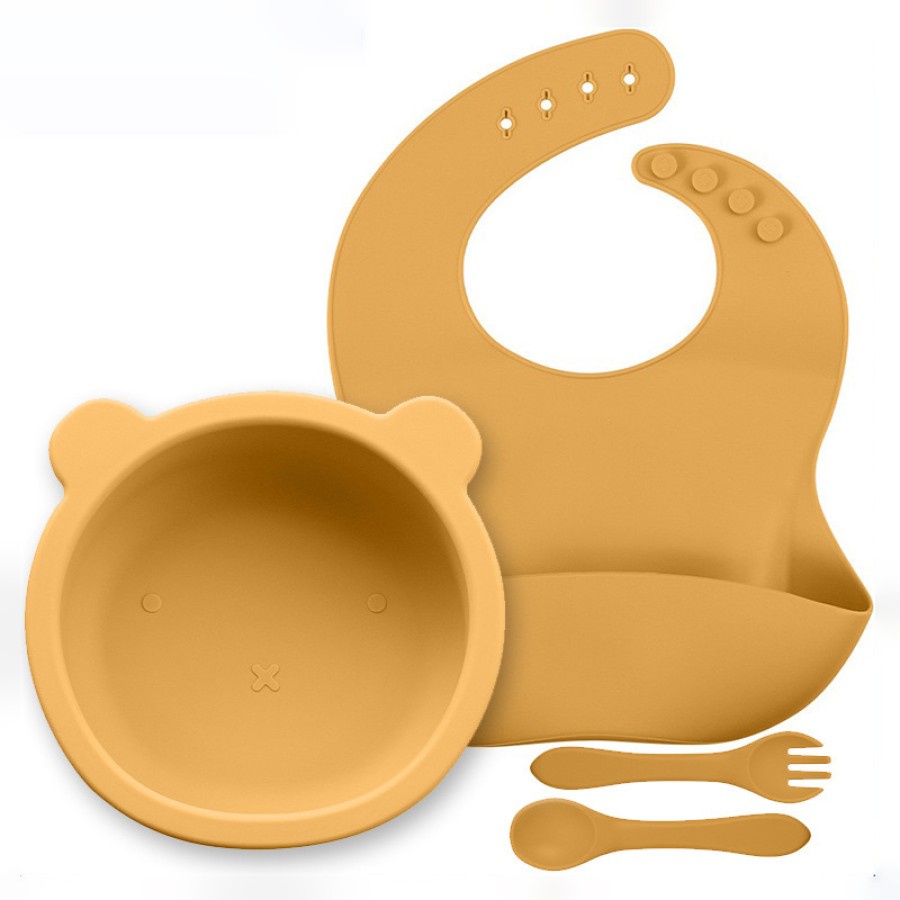 Bear baby silicone tableware set