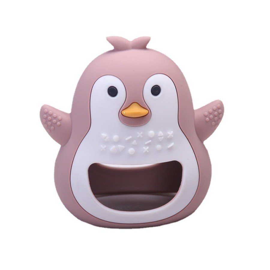 Penguin-shaped silicone baby toy