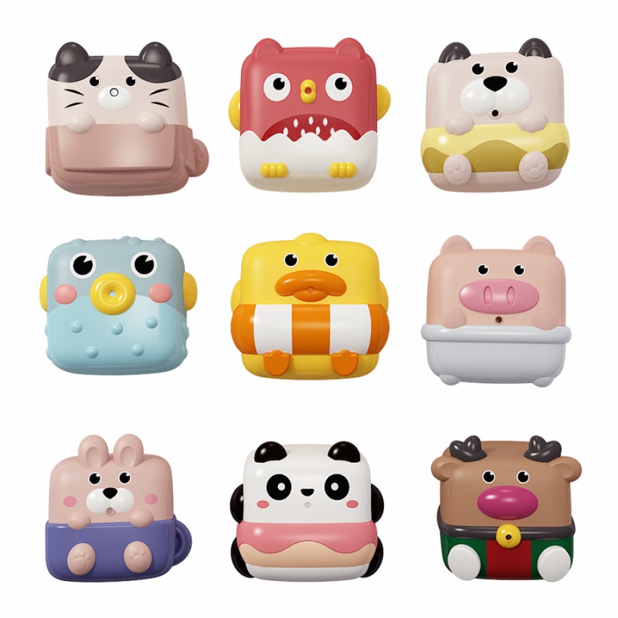 Cute animal shape baby silicone stacking toy blocks
