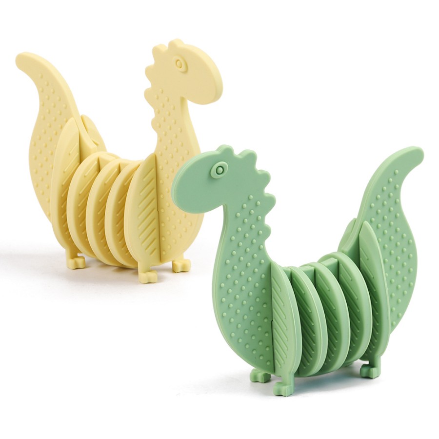 Dinosaur Shaped Baby Educational Silicone Teether Toy